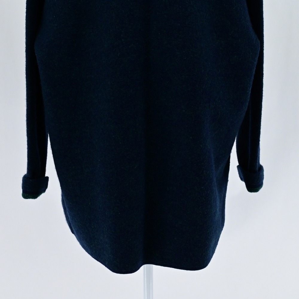 VTG Lands End 100% Wool Preppy Boiled Cardigan Jacket Navy Green SZ 16 Hong Kong - Picture 9 of 13